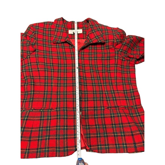 Norton McNaughton Blazer Women 14 Tartan Plaid Wool Sports Coat Jacket Vtg 90s - Picture 12 of 13
